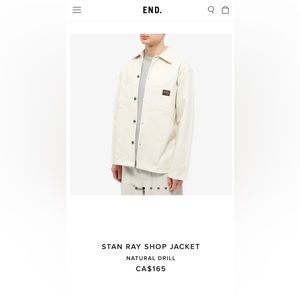COPY - STAN RAY SHOP JACKET
NATURAL DRILL
100% COTTON